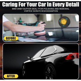 Vkdemer Cordless 6" Car Buffer, 21V Batteries, 6-Speed 5500RPM Polisher