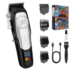 LQT Professionelle Haarschneidemaschine für Männer, Schnurloser Barbier- Trimmer mit LED Anzeige Wiederaufladbar Geschenke für Männer Ehemann Vater