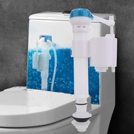Toilet Fill Valve Toilet Push Button Fill Valve Dual Flush Cistern Syphon Bathroom Blue White G1/2(Plastic)