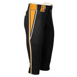 Boombah Women's Hypertech Series Fastpitch Venom Pant Black/Gold/White - Size Waist 28" (Inseam 20")