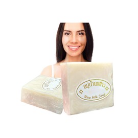 3 Pack Jabn de Leche de Arroz tailandes, Jabn Blanqueador Hidratante con Colgeno y Vitamina E, Blanquea e Hidrata la Piel, Aclarante Exfoliante,...   