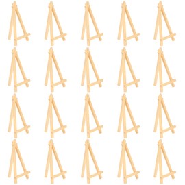 Mini Wooden Easel, 20 Pieces Triangle Easel, Photo Painting, Small Table Easel, Foldable A-Frame Decorative Poster, Memo Menu for Wedding, Birthday, Christening Party (16 x 9 cm)