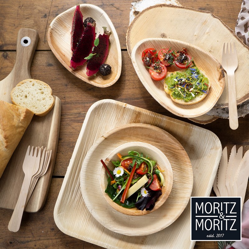 Moritz & Moritz 25-Piece Palm Leaf Tableware Round – 25