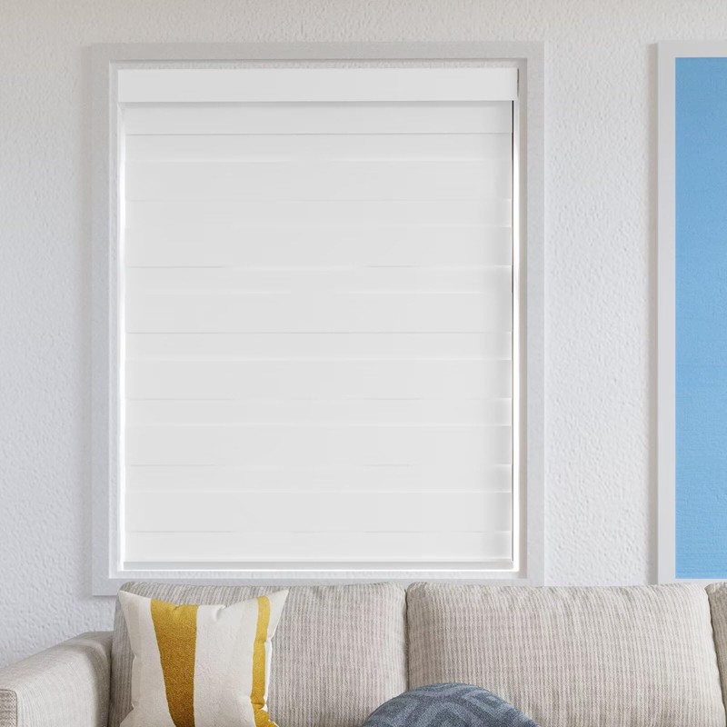 MYshade Custom No Drill Zebra Roller Shades, Blackout(85%) Cordless Dual