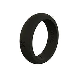 Women's Black Classic Quality Silicone Ring Size 06