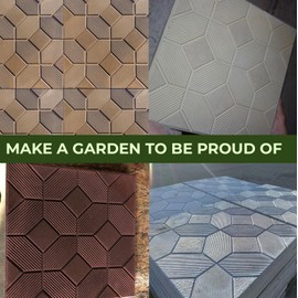 BETONEX Plastic Molds Concrete Patio Paving Mold Slabs Chestnut - Big Beautiful Pathmaker Precast Concrete Molds and Forms Stampcrete for Walkways