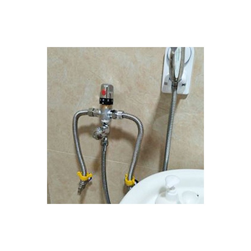 Fenteer Válvula Termostática de Cobre Amarillo Del dor Termostático de