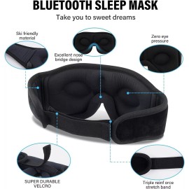 Morelax Sleep Mask with Bluetooth Headphones, 3D Sleep Mask Wireless Music Eye Mask