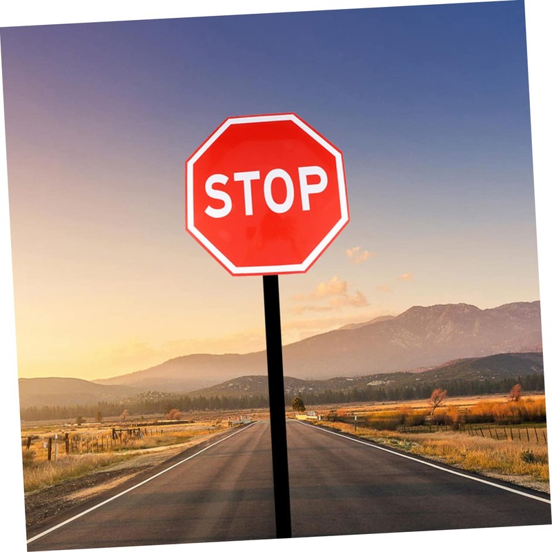Mobestech 1pc Stop Safety Sign Traffic Sign for Indoor Outdoor
