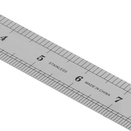 DIIOOMIEEU 30CM 12" Steel Stainless Pocket Metric Metal Ruler Measurement Double Sided