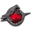 Brooch Claw with Red Gemstone - Dark Raven Design -