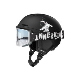 InnerKing Kids Ski Helmet and Goggles, Lightweight Boys Ski Helmet, Reinforced PC Shell & Shock-Absorbing EPS Foam & Soft Lining, Girls Snowboard Helmet 10 Vents, Snow Sport Helmets for Teens - Black