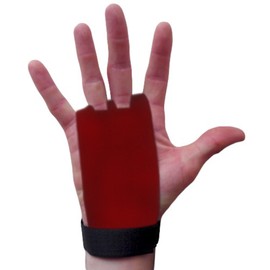 Leather Hand Grips for Pull Ups, Chin Ups, Cross Training, Gymnastics (Red, Small)