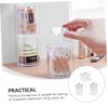 Outanaya 3pcs Transparent Round Cotton Swab Storage Box Compact Makeup