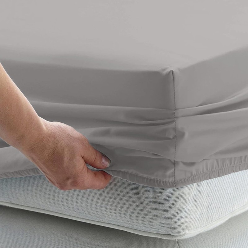 Imperial Rooms Double Fitted Sheet Grey - Extra Deep 16"/40CM