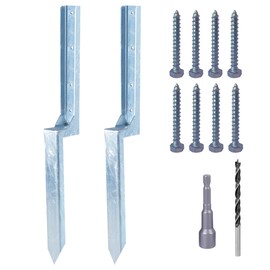 Fence Post Repair Kit Heavy Duty 4x4 & 6x6 Post Preservative,One-Piece Fence Post Support Brackets, Anchor Repair Kit for Broken, Leaning, or Damaged Fenceing - Post Fix Stabilizer for Wood Fencing