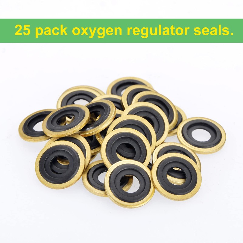 iGuerburn Oxygen Regulator Washer, O2 Ring Seals Brass Yoke Washer,
