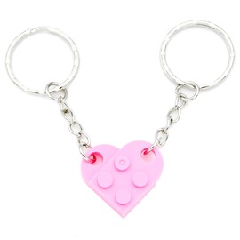 TTYY Friendship Gifts Best Friend Keychain Couples Keychain BFF Heart Key Ring Set Birthday Gifts for Men Women 6 color (pink Heart 1)