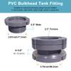 QuQuyi 2.5 Inch PVC Bulkhead Water Tank Connector Adapter Fitting