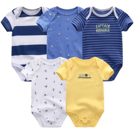 Tone Short-Sleeved Bodysuits for Newborns Baby Boys and Girls 0-3 m/3-6 m/6-9 m/9-12 m Cotton, Sailboat baby boy bodysuit