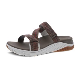 Dansko Rosette Slip-On Sport Sandal for Women - Lightweight EVA Midsole and Rubber Outsole - Natural Arch Technology for Added Support - Hook and Loop Closure Brown Multi 7.5-8 M US