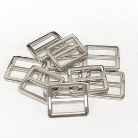 aoozleny 10pcs Zinc Alloy Slider Tri-Glide Buckle Triglide Adjustable Buckle for Strap Keeper Leathercraft Bag DIY Accessory, Silver, 0.75 inch