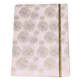 Studio C Carolina Pad Narrow Ruled Gold Foil Cover Notebook ~ She Means Business (Gold Flower Blossoms; 3.5" x 5"; 100 Sheets, 200 Pages; Elastic Closure)