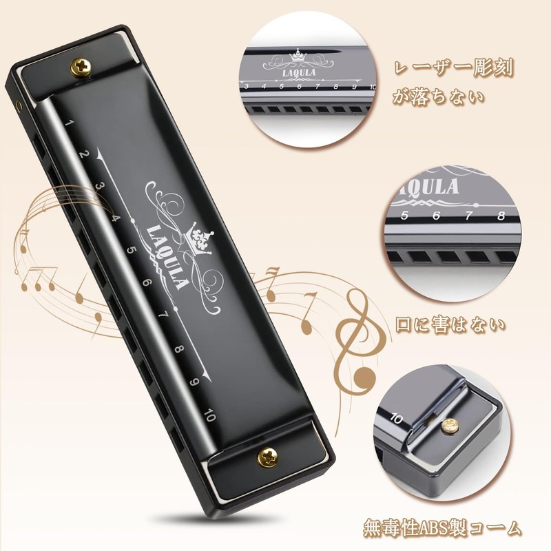 Harmonica Diatonic 10 Holes C Tone Beginner Advanced Airtight Blue