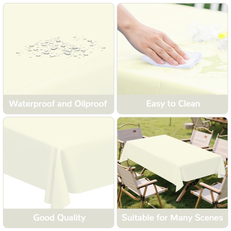 CC-SLZP 3 Pack Plastic Table Cloth Rectangle 54 x 108