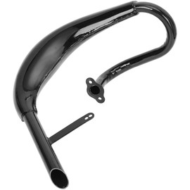 FVRITO Performance Exhaust Muffler Expansion Chamber Pipe Silencer Gasket for 2 Stroke 50cc 66cc 80cc Engine Gas Motorized Bicycle Motor Bike Black