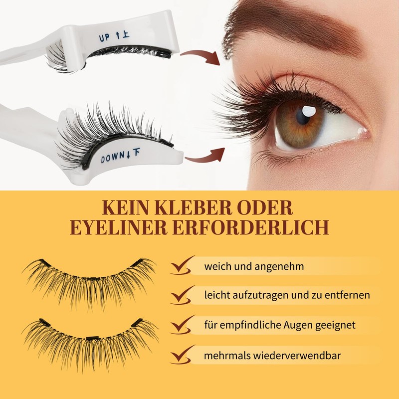 QUEWEL Natural Look Magnetic Eyelashes with Applicator Easy to Use