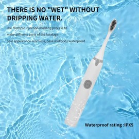 Electric Sonic Toothbrush, IPX5 Waterproof, 6800 Vibrations/Min, 3 Brush Heads, Magnetic Suspension Technology, White (No Battery Included)