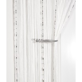 John Aird Dew Drop Beaded Chain String Curtain Panel (White)