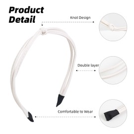 WOVOWOVO 5 Stück Haarreifen Damen Mode Knoten Haarband Damen Dünn Süßes Stirnband für Haare Schwarz Braun Weiß Stirnbänder für Mädchen Haarschmuck