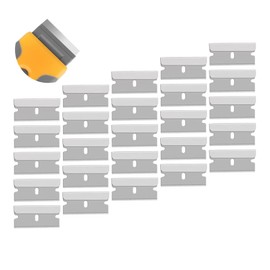 Pack of 25 40 mm x 20 mm Ceramic Hob Scraper Replacement Blades, Scraper Blades, Stainless Steel Ceramic Hob Scraper Blades for Glass Scraper, Ceramic Hob, Cooker Scraper (Silver)