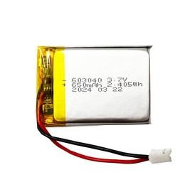 FITHOOD 603040 Battery 3.7v 650mAh Lithium Polymer Rechargeable Battery with with JST Connector for Household Appliances