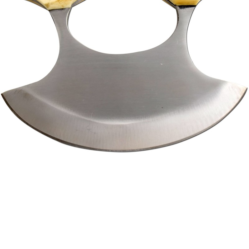 Wild Turkey Handmade Chef Kitchen Alaskan Ulu knife Crescent Blade