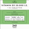Vitamin D3 K2 High Dose 20,000 - 240 Tablets -
