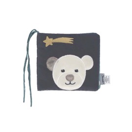 Sterntaler Baby Unisex Play Book Baby Fabric Play Book Polar Bear Elia - Raschel Book, Cuddly Book, Crinkle Book - Dark Grey