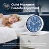 TAHEAT Small 8 Inch Blue Wall Clock, Decorative Modern Quartz