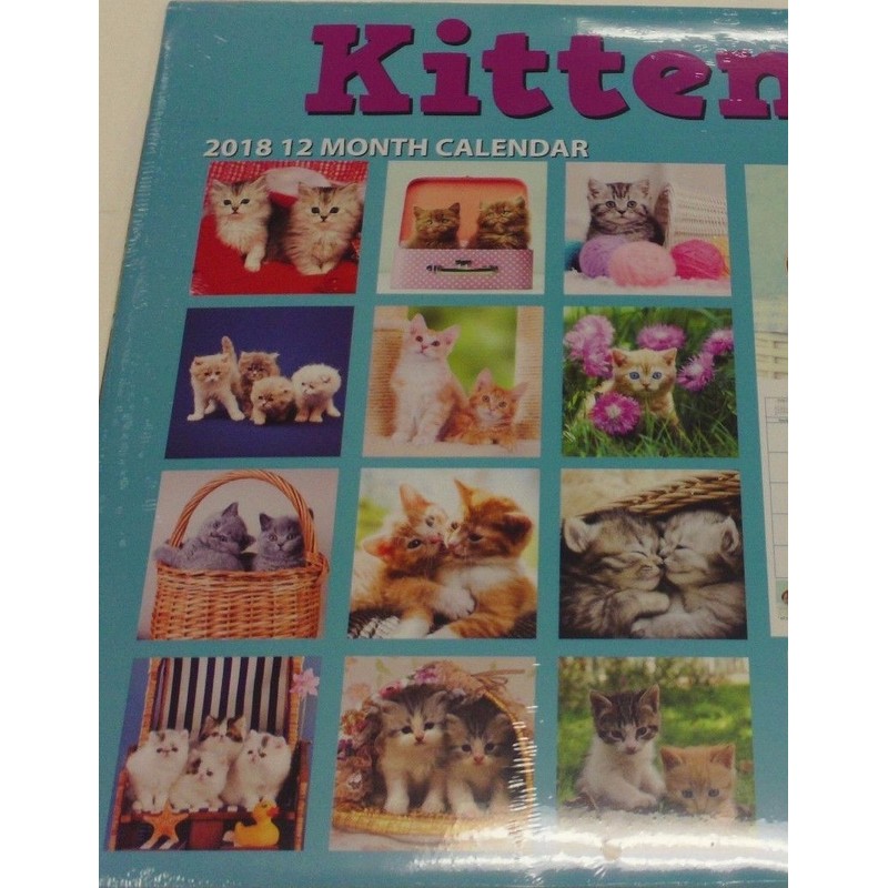 Prissy's High Society KITTENS 2018 CALENDAR 12 MONTH 12" X