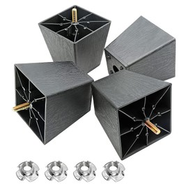 Murtenze 4Pack 4 inch Sofa Legs, Square Tapered Plastic Couch Legs Replacement Furniture Legs with M8 Hanger Bolts for Chair Sofa Dresser Cabinet Loveseats Ottoman Bed