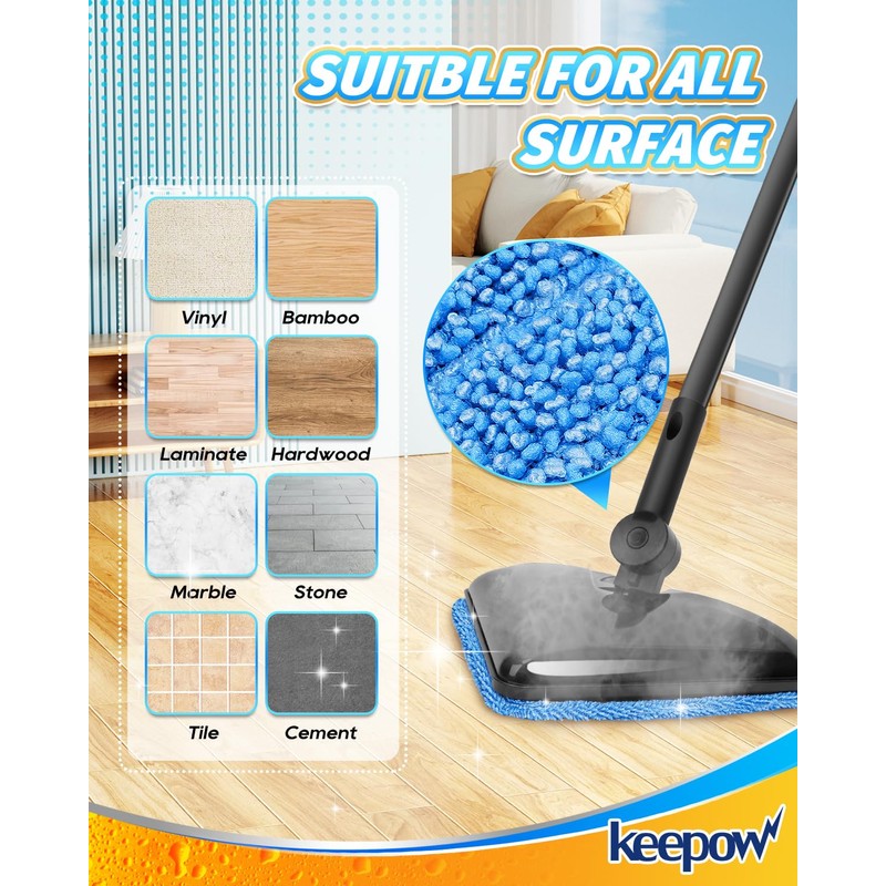 KEEPOW Steamer Mop Pad Compatible with Wagner 905e, 915e and