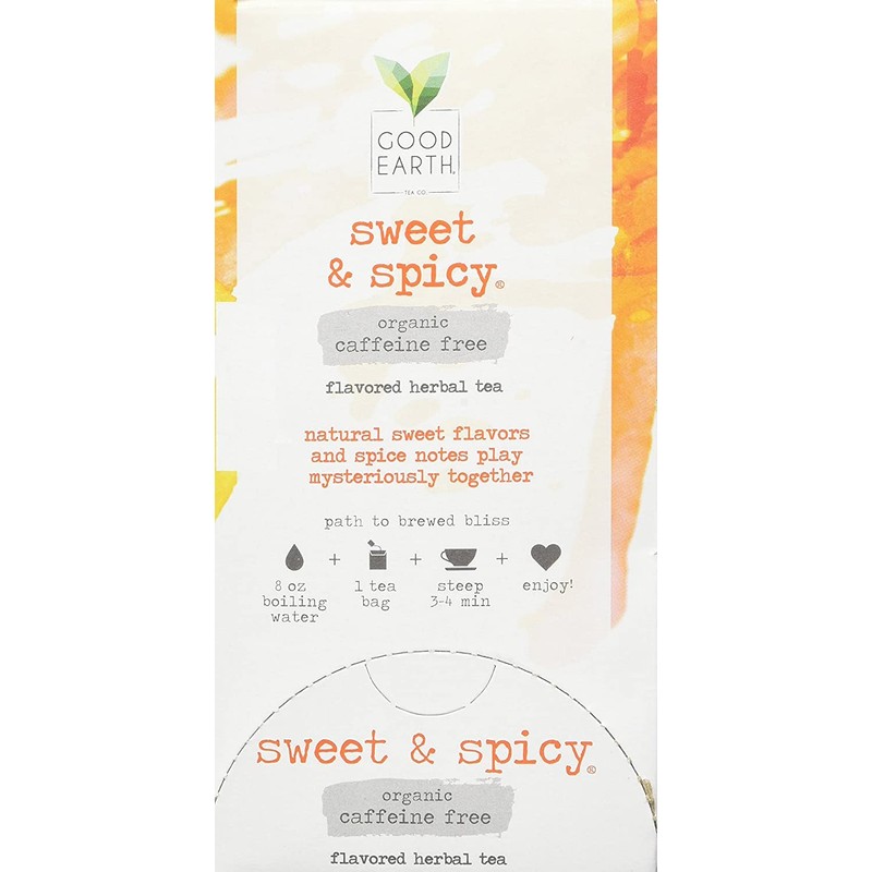 Organic Sweet & Spicy Herbal Caffeine Free Good Earth Teas