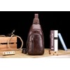 Sling Bag, BULLCAPTAIN Leather Chest Bag Crossbody Shoulder Business Backpack