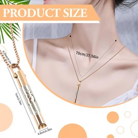 TamBee Breathing Necklace Stress Anxiety Relief Mindful Breathing Necklace Anxiety Whistle Breathlace for Meditation Yoga Symbol Breathlace, Gift for Women Men (Rose Gold)