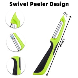 3 Pcs Potato Peeler, Y-Shaped Peelers and Stainless Steel Rotary Vegetable Peeler for Kitchen Fruits Orange Carrots Eggplant, Mango Cucumber Etc Eiffy Veg Peeler