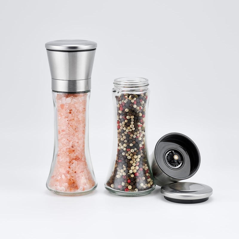 Pepper Grinder 2pcs Stainless Steel Refillable Salt and Pepper grinder