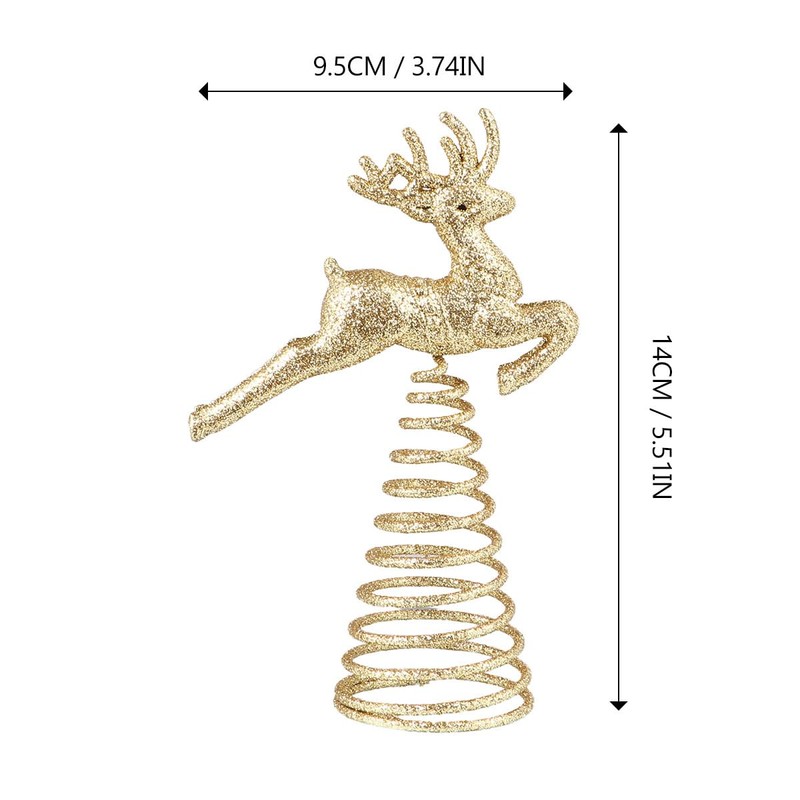 BESPORTBLE Reindeer Tree Topper Gold Tree Topper Glitter Christmas Tree