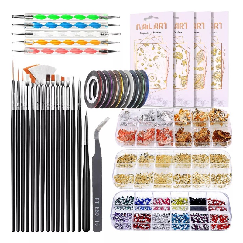 Vaduma Kit De Arte De Uñas, Pinceles Decorar Manicura Decoración